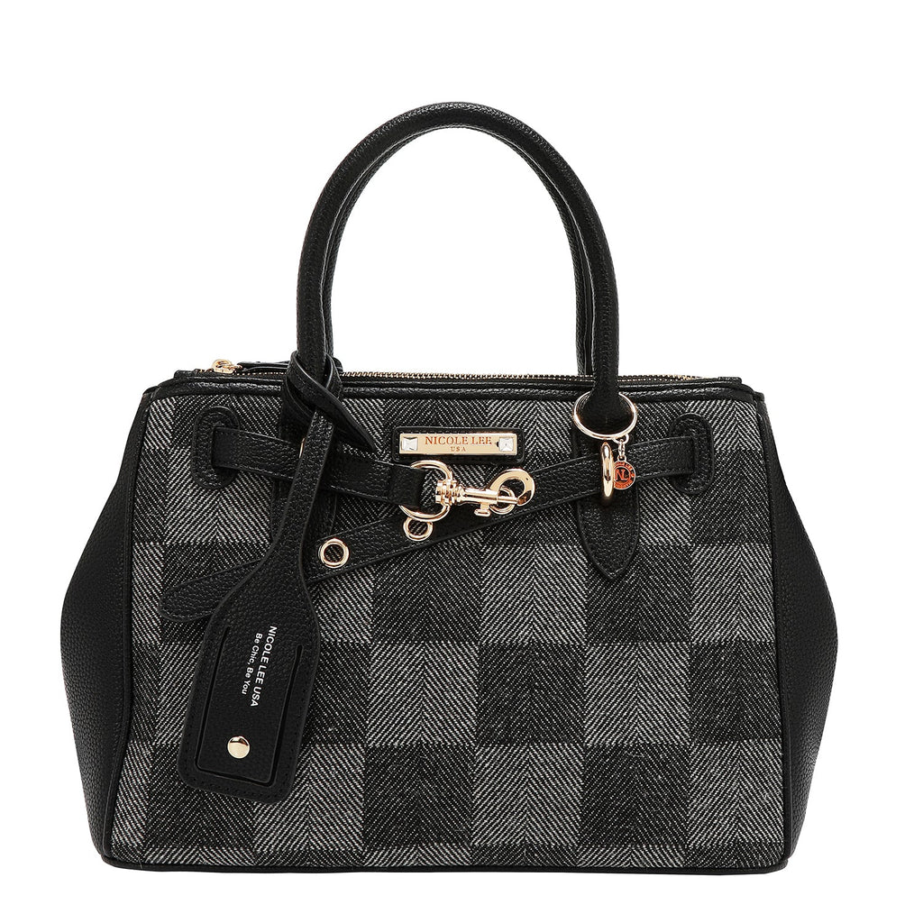 BOLSO DE CUADROS CHIC (NEGRO)