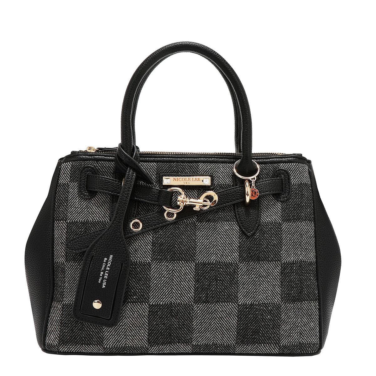 BOLSO DE CUADROS CHIC (NEGRO)