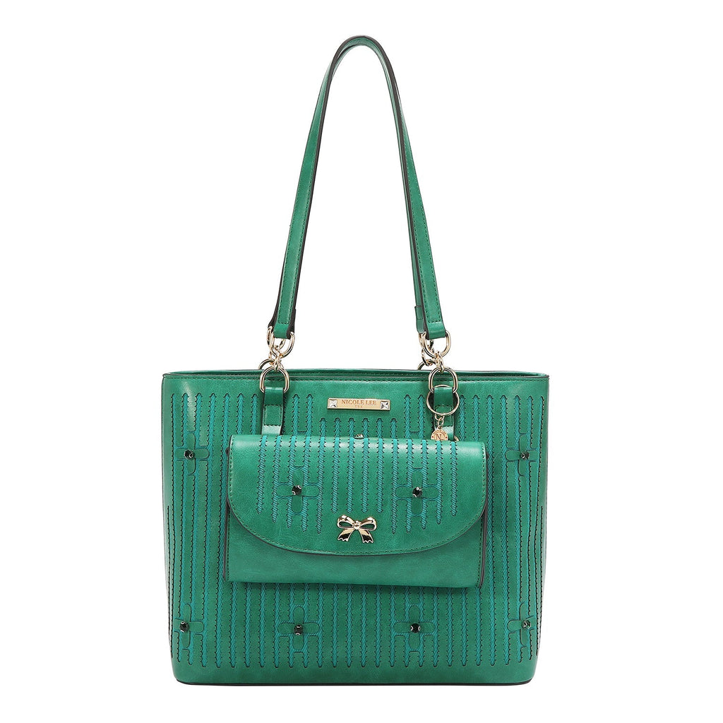 BOLSO TOTE CON COSTURAS (VERDE)
