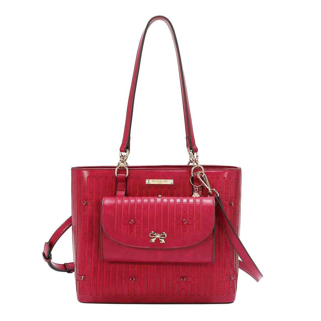 BOLSO TOTE CON COSTURAS (ROSA)