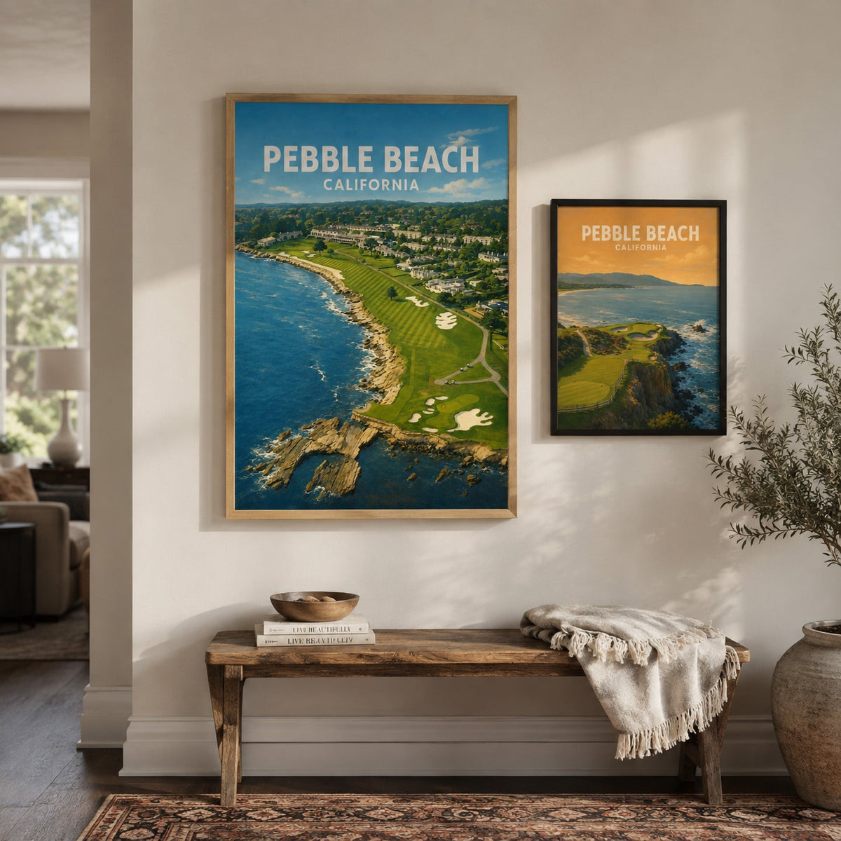 Pebble Beach 18th Hole Golf Poster – California Golf Art