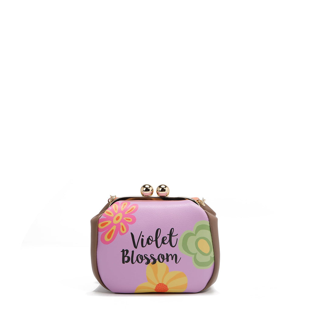 MINI BOLSO CRUZADO CON CIERRE KISS LOCK (VIOLET BLOSSOM)