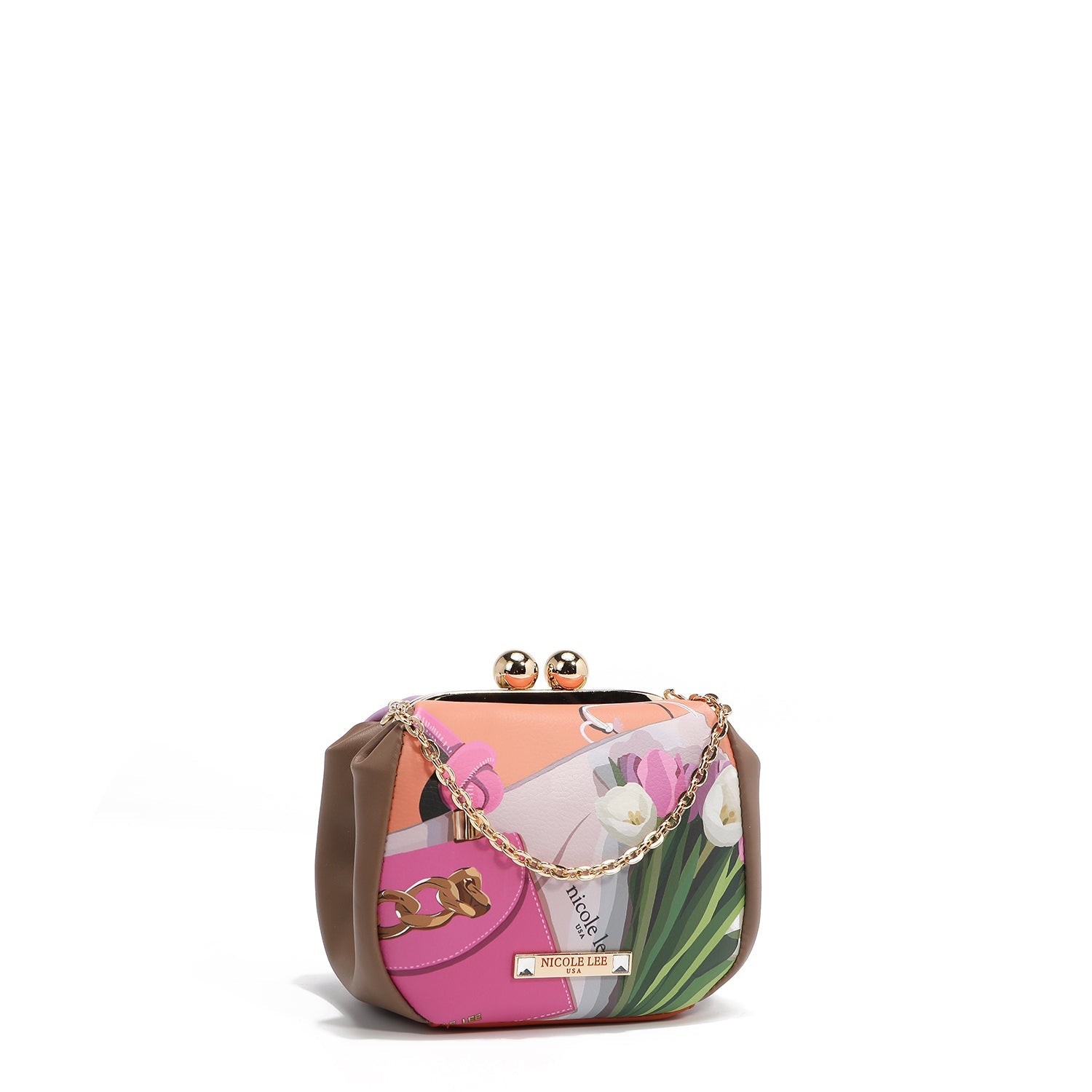 MINI BOLSO CRUZADO CON CIERRE KISS LOCK (VIOLET BLOSSOM)