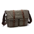 Men's Canvas Business Messenger Shoulder Bag (Grey)