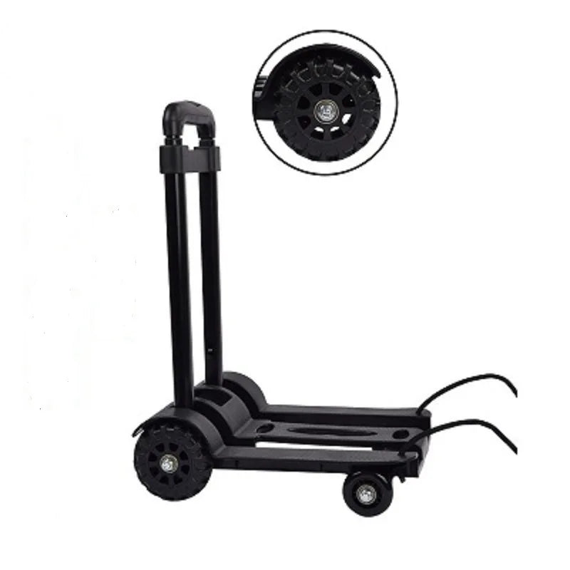 Foldable 4-Wheel Hand Truck Portable Cart Black