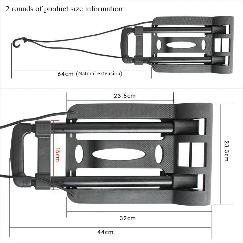 Foldable 4-Wheel Hand Truck Portable Cart Black