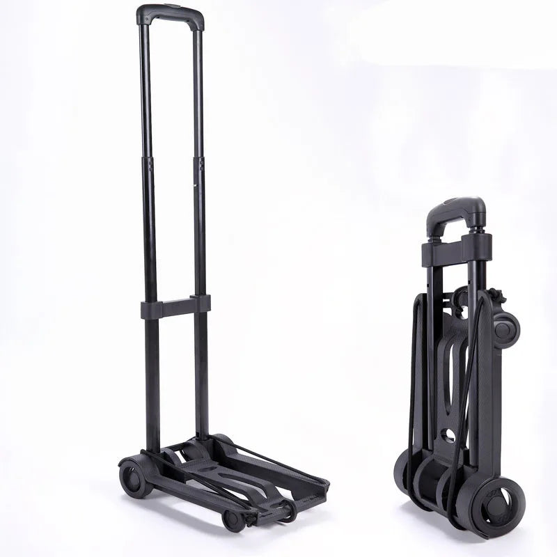 Foldable 4-Wheel Hand Truck Portable Cart Black