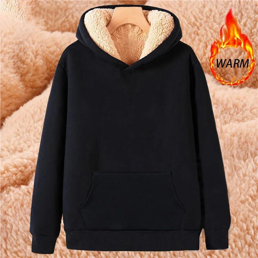 Unisex Lambswool Fleece Hooded Sweatshirt