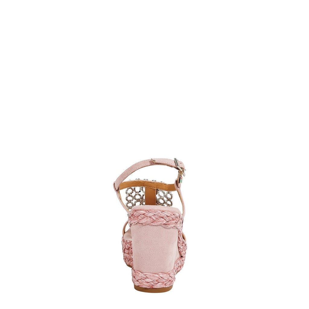 SANDALIA CON PLATAFORMA Y CADENA DE CRISTA (ROSA)
