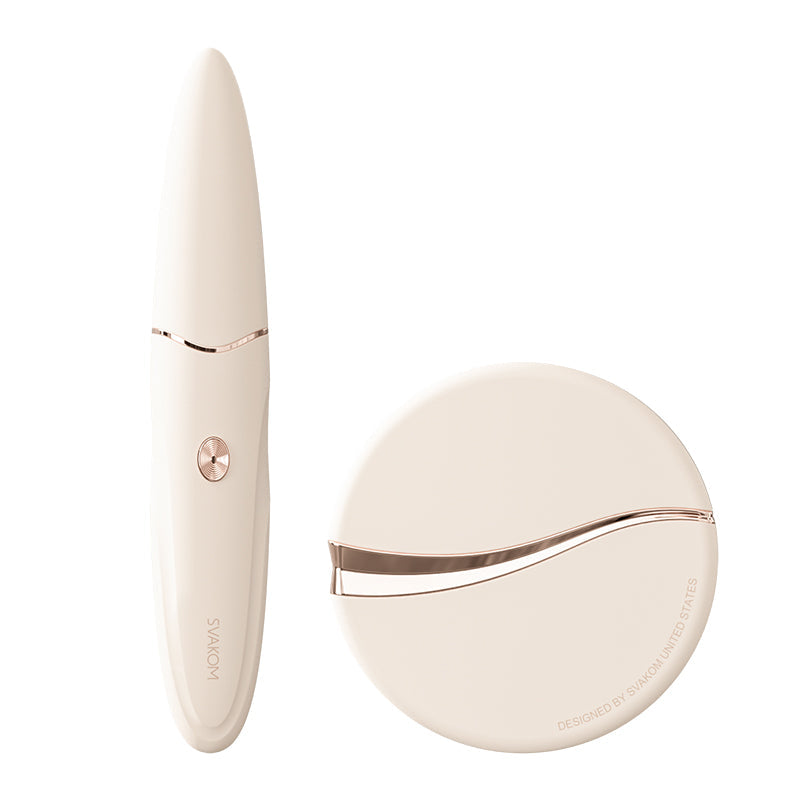 Powder Case Suction Vibrator & Eyebrow Pencil G-Spot Vibrator Set