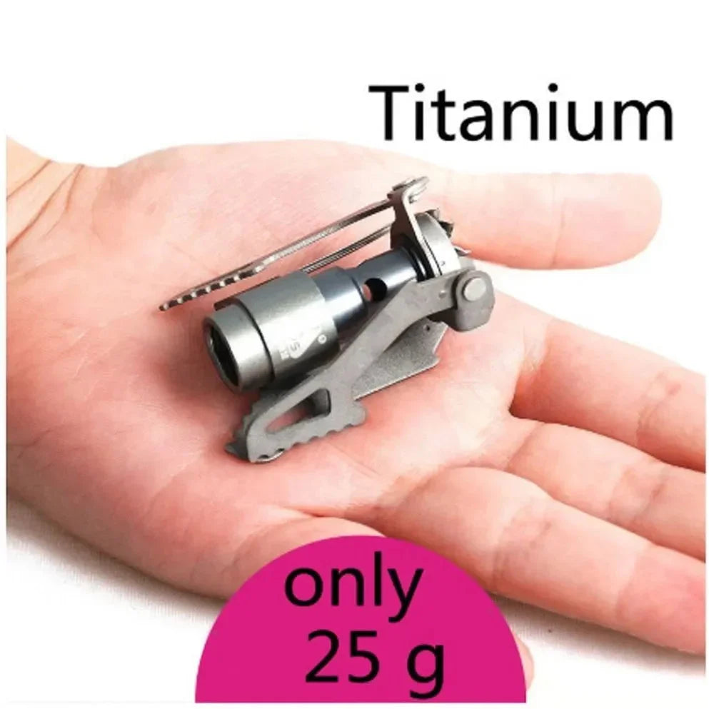 Mini Camping Gas Burner Pocket Stove Grey