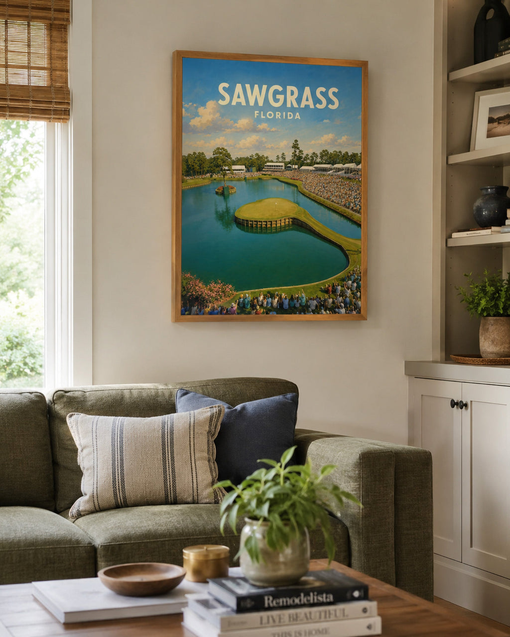 TPC Sawgrass 17th Hole Golf Poster – Florida Island Green Wall Art