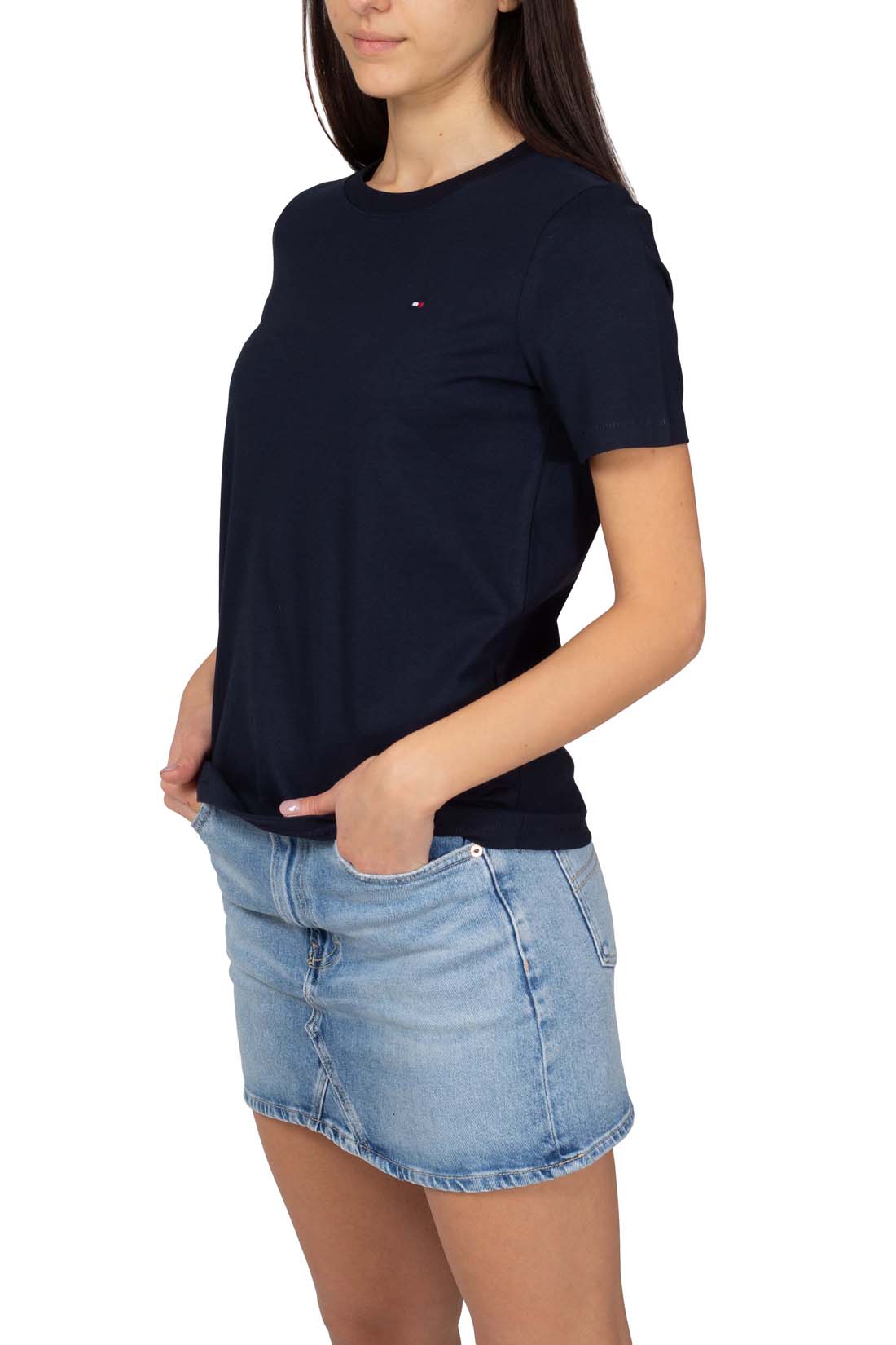 TOMMY HILFIGER - Women's regular T-shirt with embroidery  - Size S
