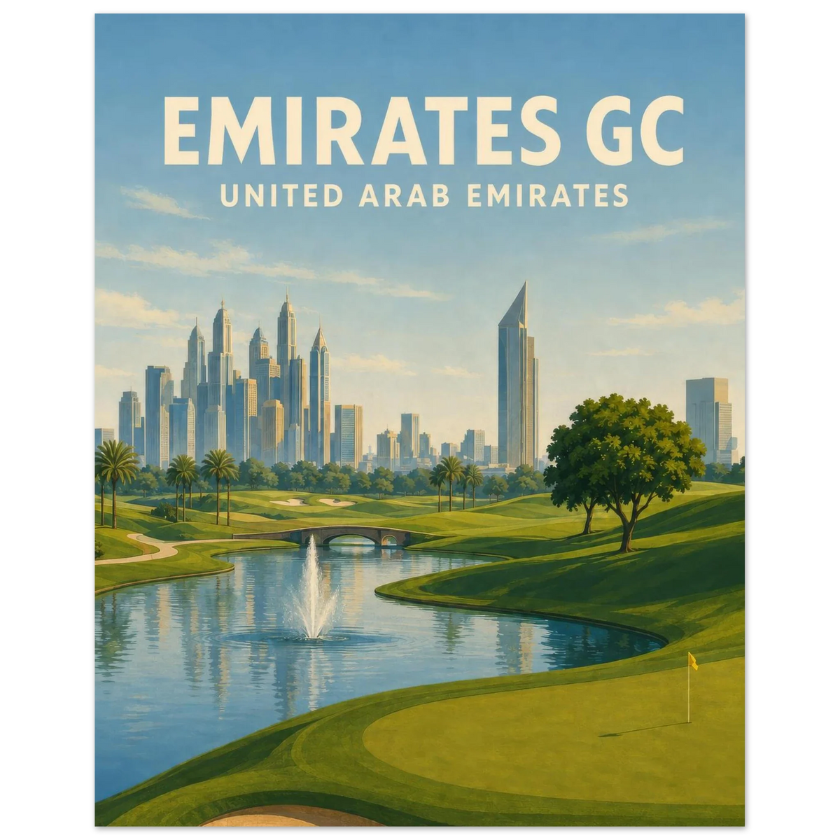 Emirates Golf Club Poster – Dubai Golf Wall Art