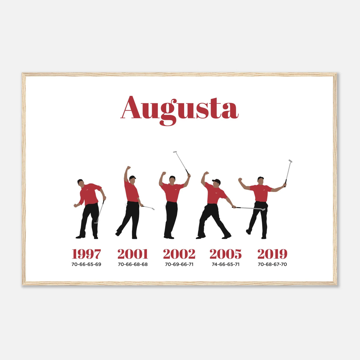 Augusta 5 Wins - Golf Print & Framed Poster