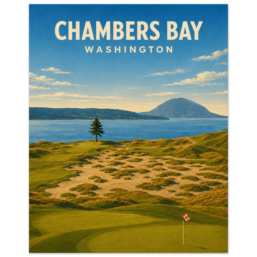 Chambers Bay Golf Poster – Washington Golf Wall Art