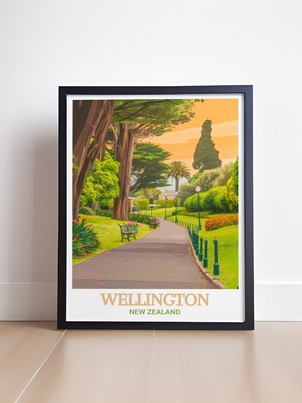 Wellington Poster - Wellington Botanic Garden Art Print - New Zealand Wall Print - New Zealand Travel Poster-1