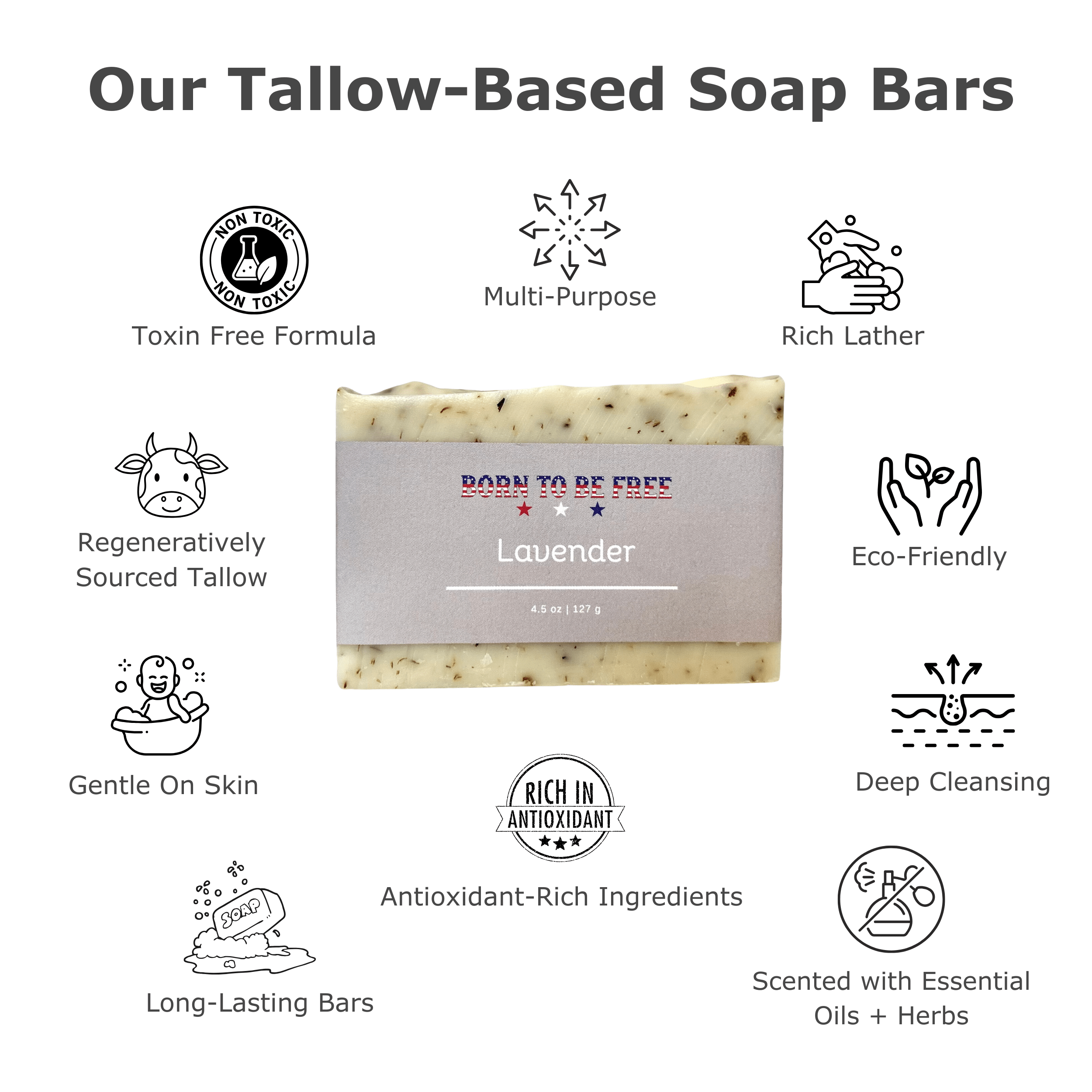 Lavender Tallow Soap Bar