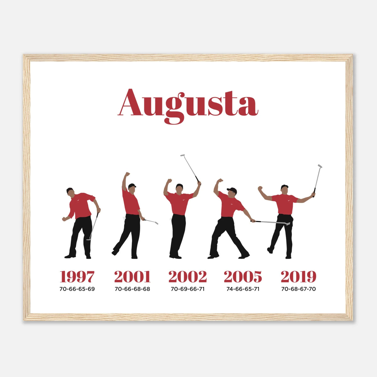 Augusta 5 Wins - Golf Print & Framed Poster