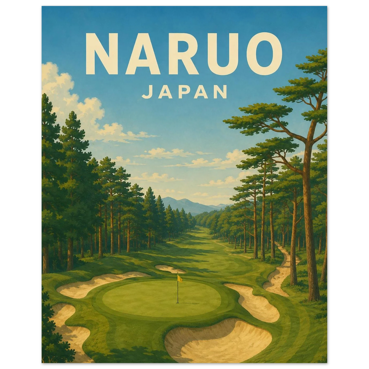 Naruo Golf Club Poster – Japanese Golf Course Print