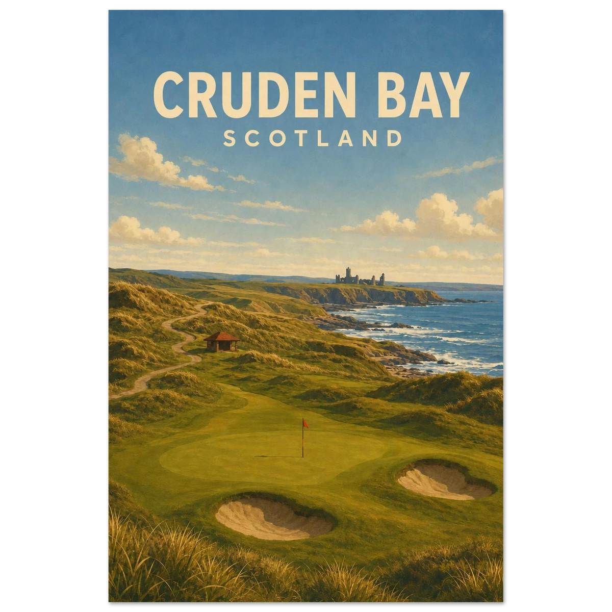 Cruden Bay Golf Poster – Scotland Links Golf Wall Art