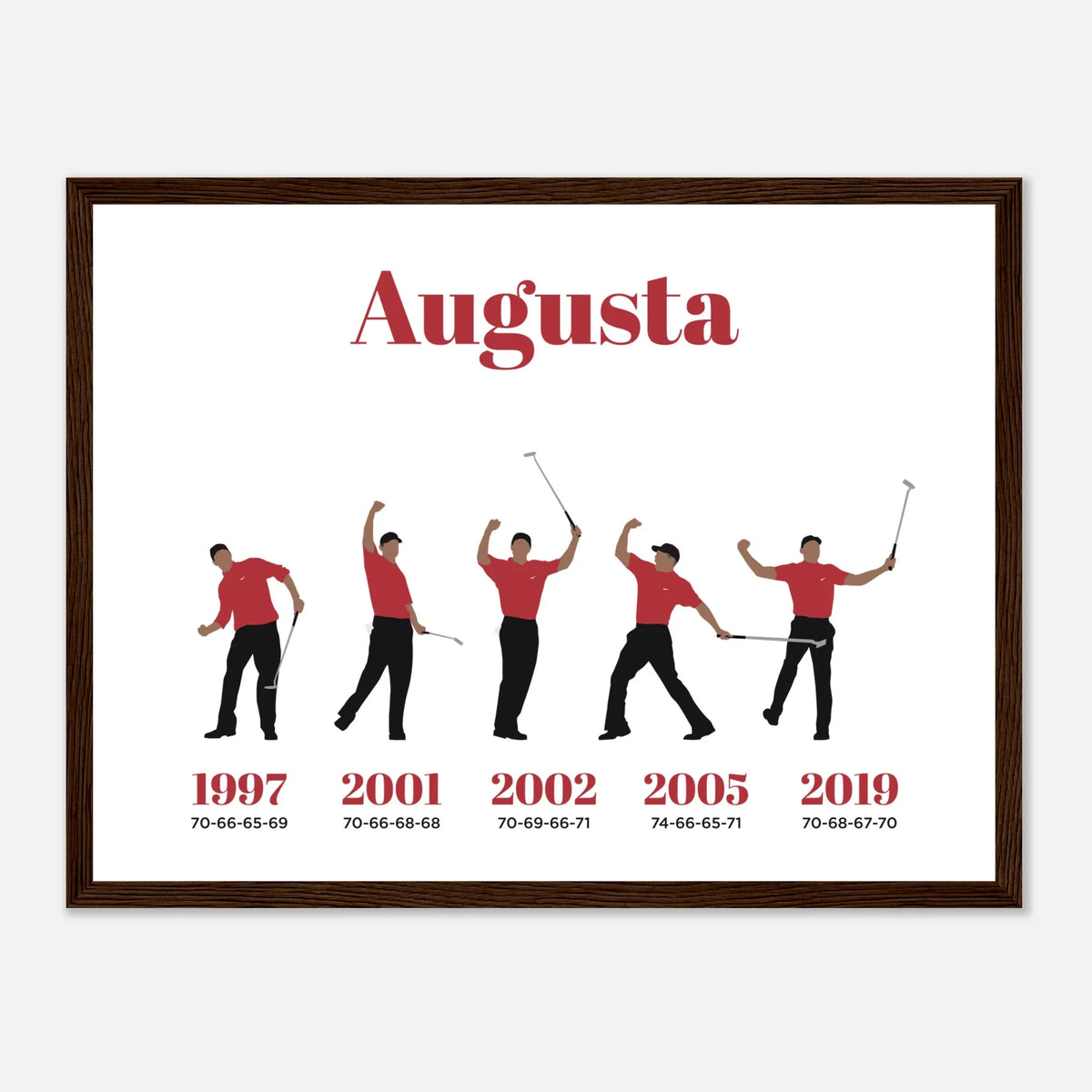 Augusta 5 Wins - Golf Print & Framed Poster