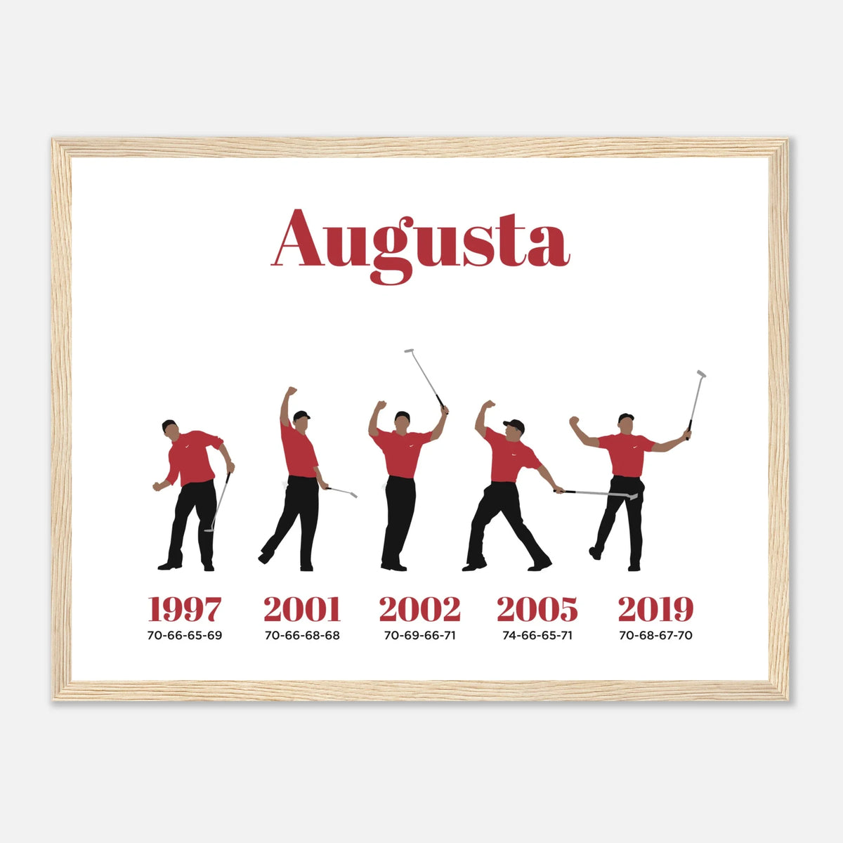 Augusta 5 Wins - Golf Print & Framed Poster
