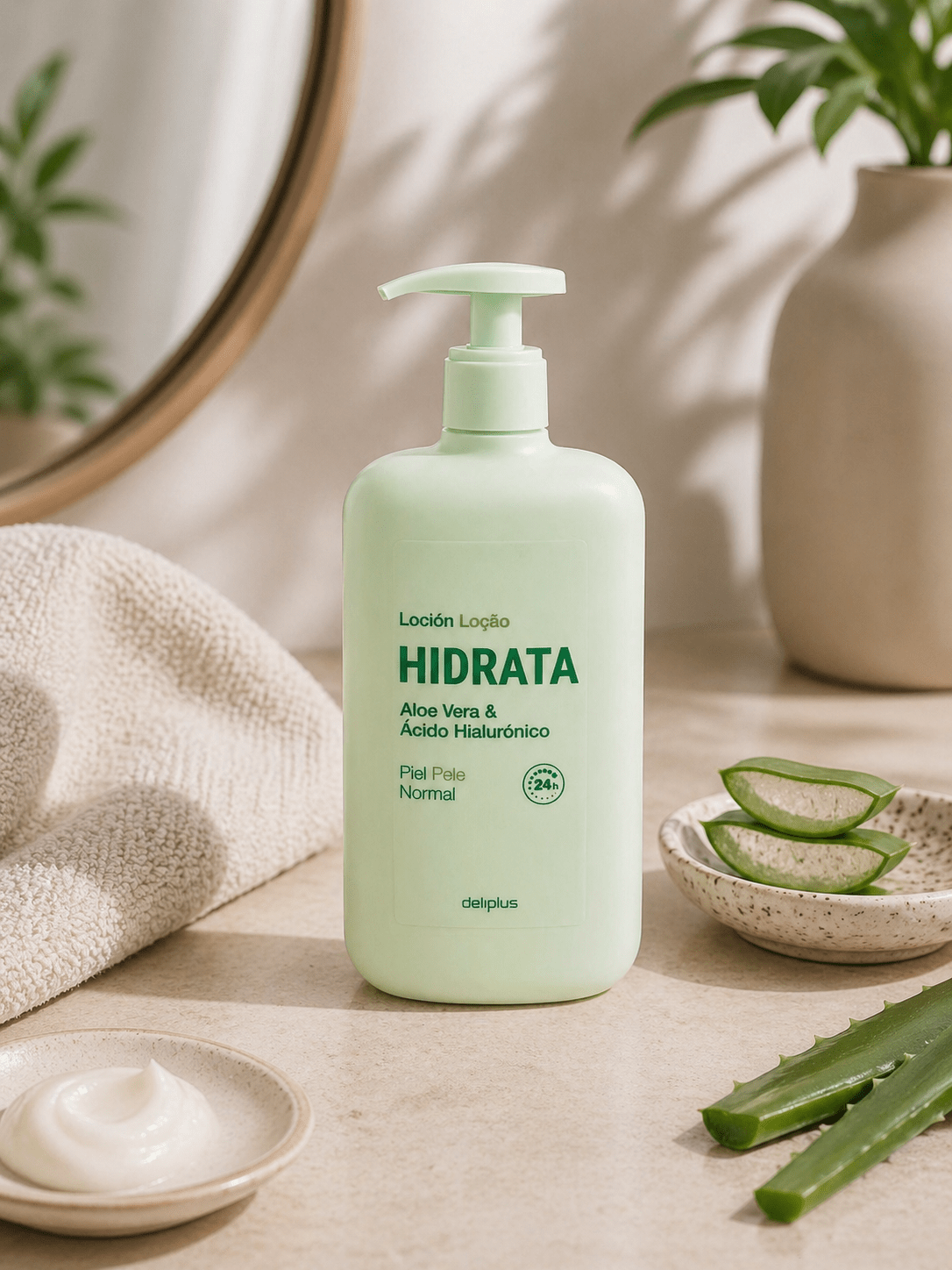 Deliplus - Lotion Corps Hydratante Aloe Vera et Acide Hyaluronique