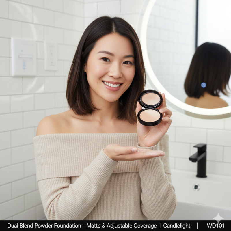 Dual Blend Powder Foundation – Matte & Adjustable Coverage | Candlelight | CAD B | WD101