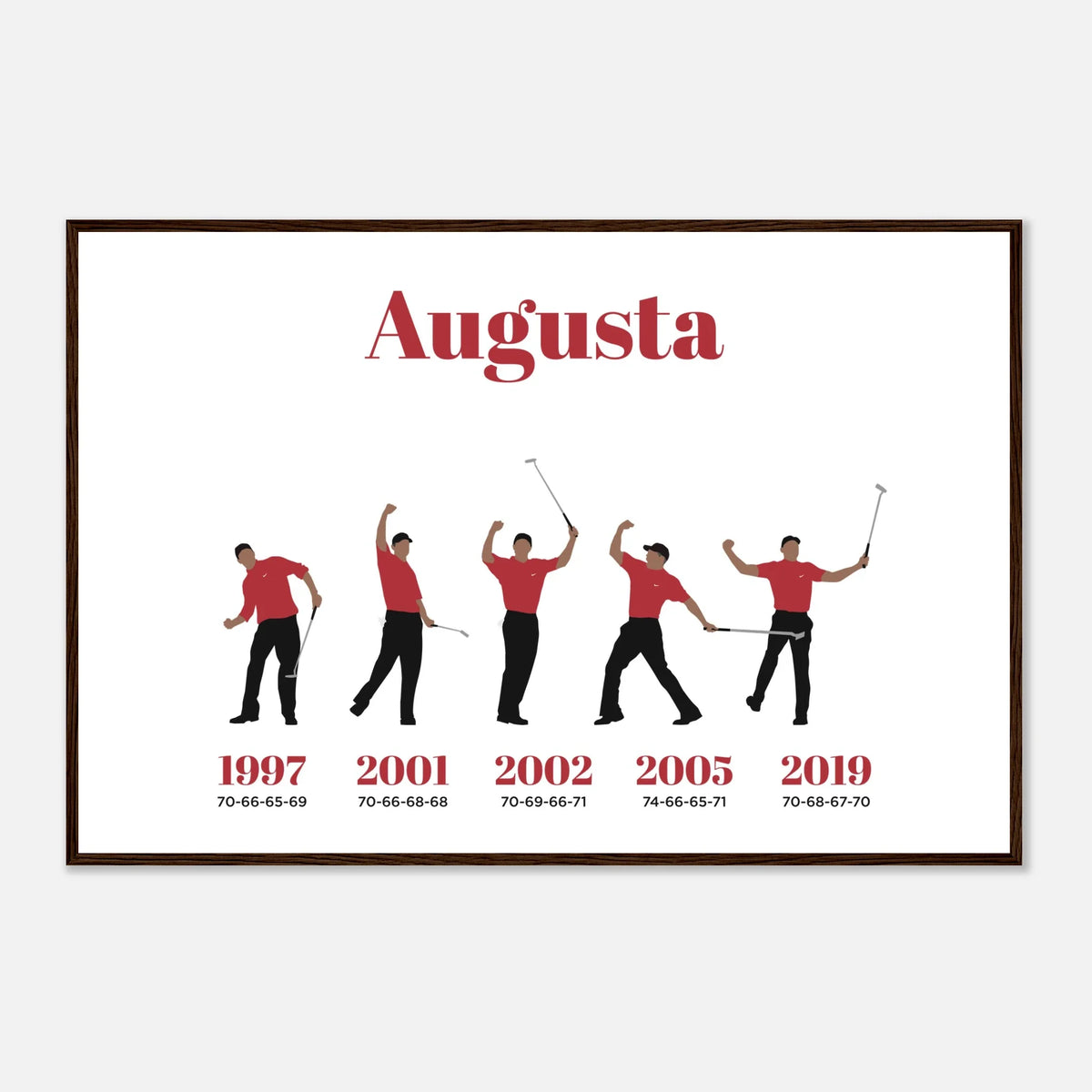 Augusta 5 Wins - Golf Print & Framed Poster