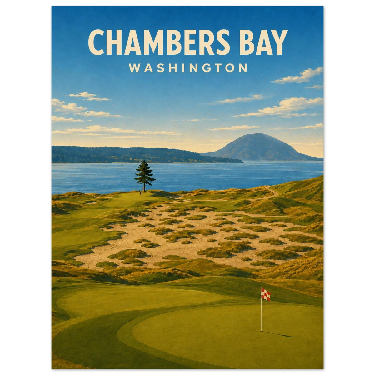 Chambers Bay Golf Poster – Washington Golf Wall Art