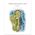 Pebble Beach 7th Hole Map – California Golf Course Map Print