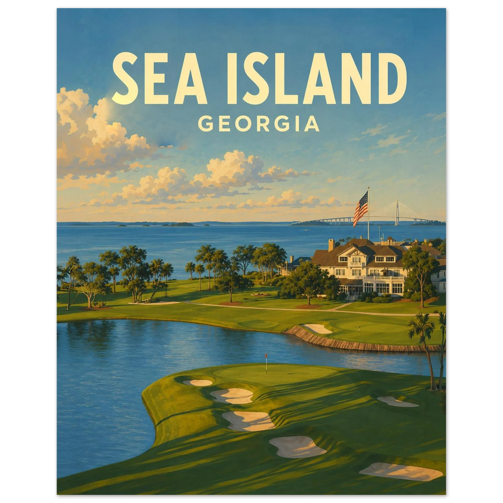 Sea Island Golf Poster – Georgia Golf Course Wall Art