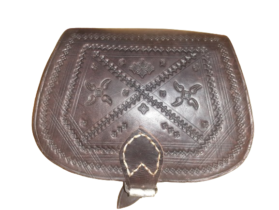 Bolso redondo labrado hebilla pequeño