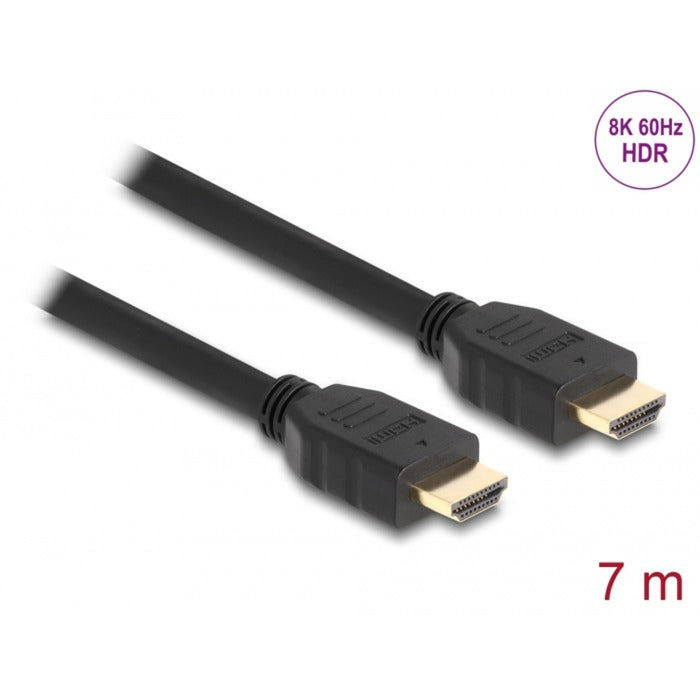 Delock high speed HDMI cable (black, 7 meters, 8k 60hz, 48 gbps)