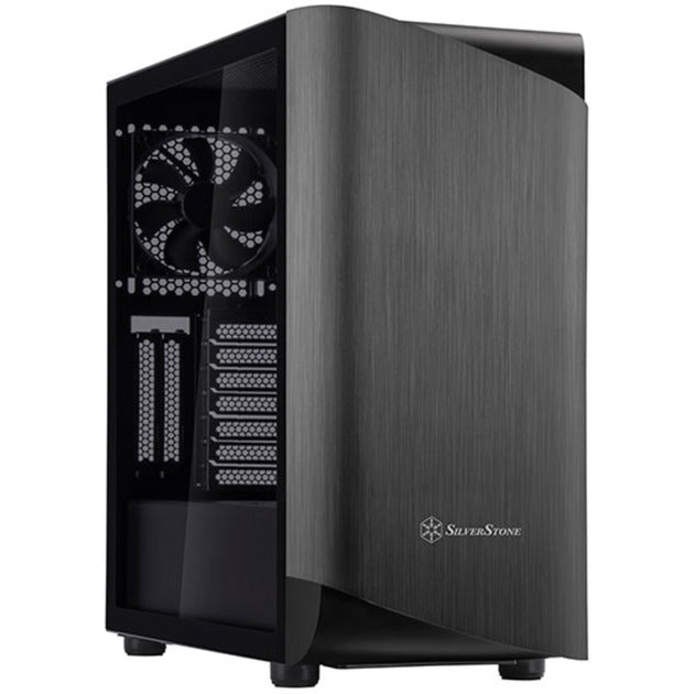 Silverstone SETA A1 Midi Tower Case (Black Titanium | 2x USB-A | 1x USB-C | RGB | Tempered Glass)