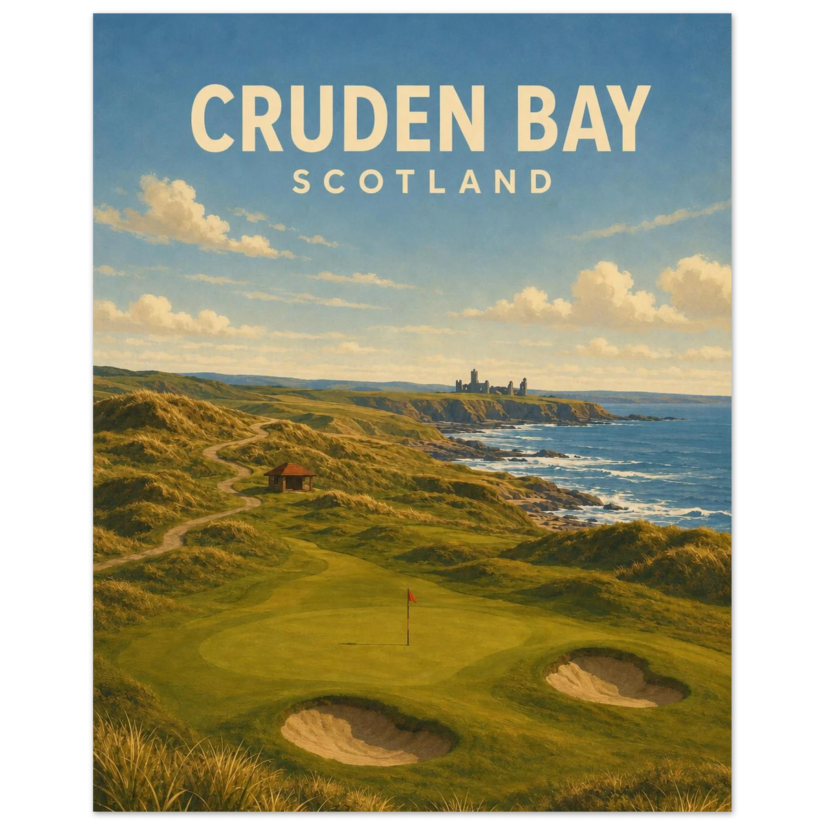 Cruden Bay Golf Poster – Scotland Links Golf Wall Art