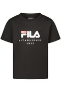 FILA SHORT-SLEEVED T-SHIRT FOR GIRLS, BLACK