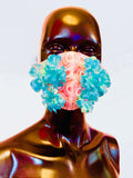 MASK WITH BLUE FLOWERS