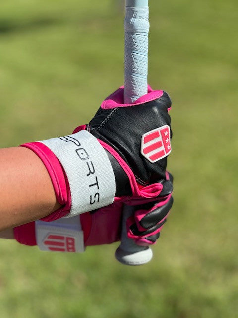 Long cuff Black with a Pink Palm Stock