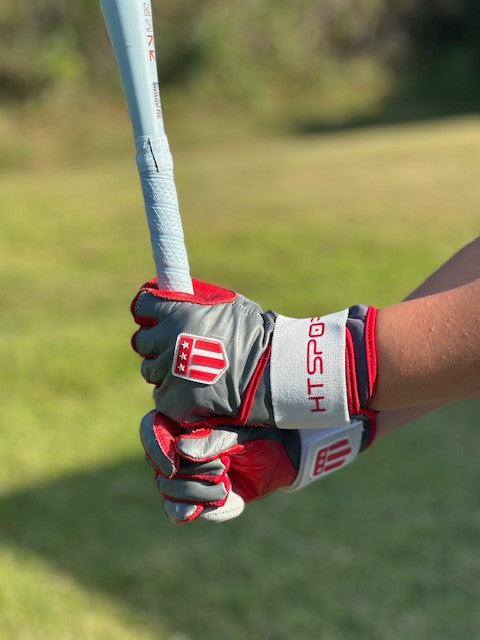 Long cuff Gray with a Red Palm Stock