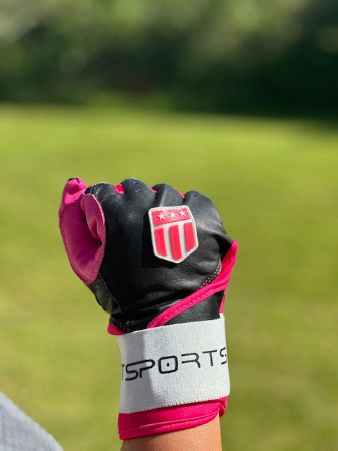 Long cuff Black with a Pink Palm Stock