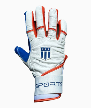 Long cuff White with Royal Blue Palm Stock