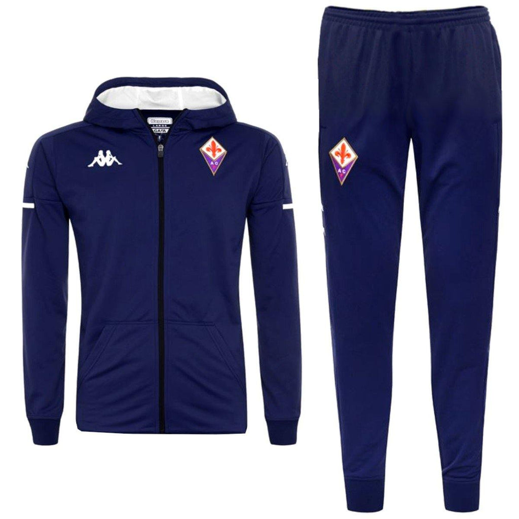 Fiorentina navy hooded presentation soccer tracksuit 2020/21 - Kappa