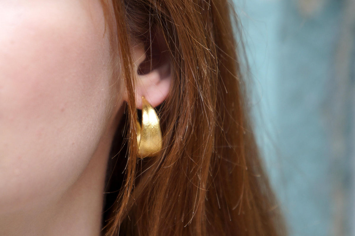 Real Olive Leaf Hoop Earrings, Handmade Nature Jewelry, Organic Botanical Hoops, Gift for Peace & Protection, Gold or Sterling Silver 925