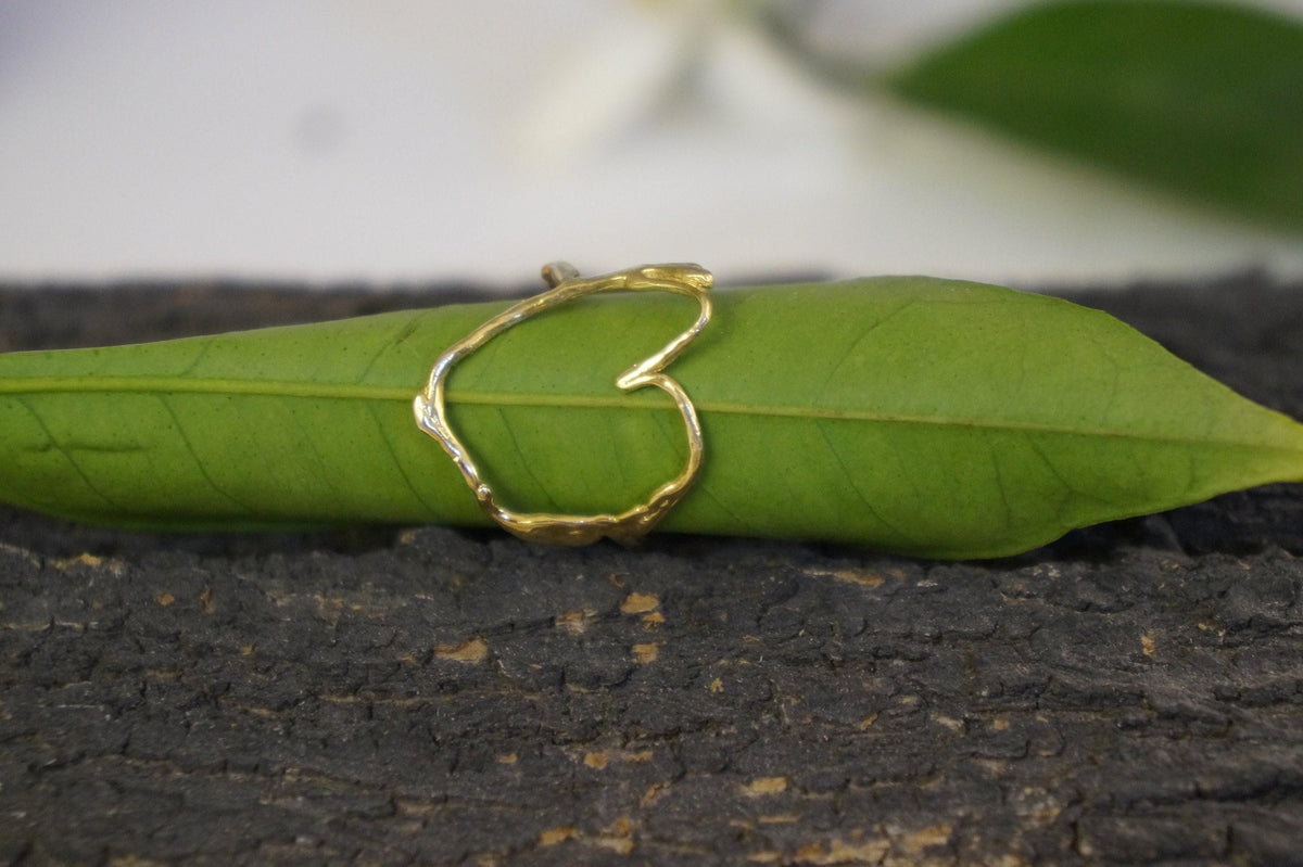 Twig Ring: Jasmine Branch Design in Sterling Silver (Heart Shape)
