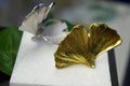 Real Ginkgo Biloba Leaf Ring, Handmade Statement Jewelry, Organic Boho Band, Gift for Health and Longevity, Sterling Silver 925