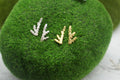 Real Juniper Dainty Earrings, Handmade Minimalist Jewelry, Organic Forest Studs, Gift for Health & Luck, Gold or Sterling Silver 925