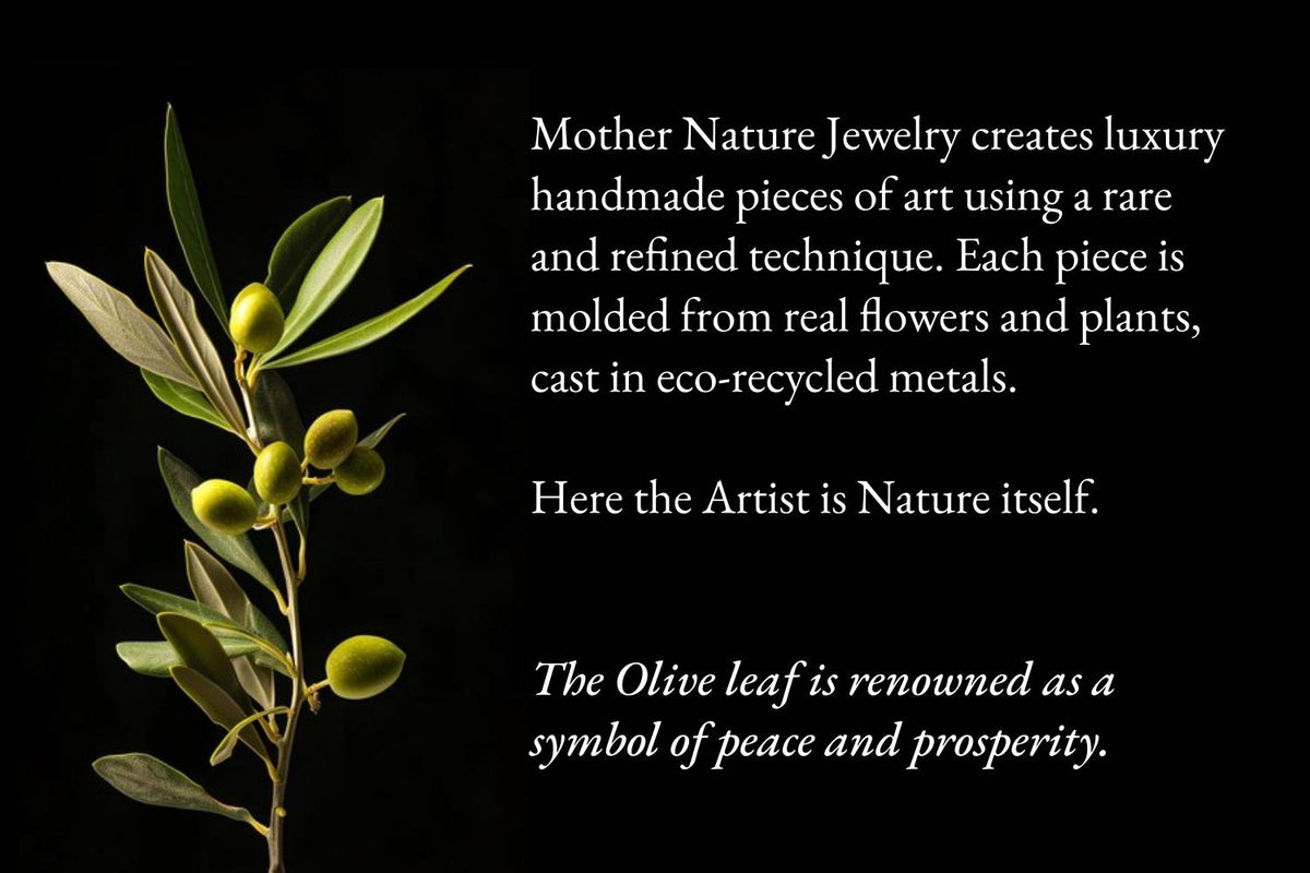 Dainty Olive Leaf Earrings, Handmade Nature Jewelry, Organic Tree Studs, Gift for Health & Success, Gold and Sterling Silver 925
