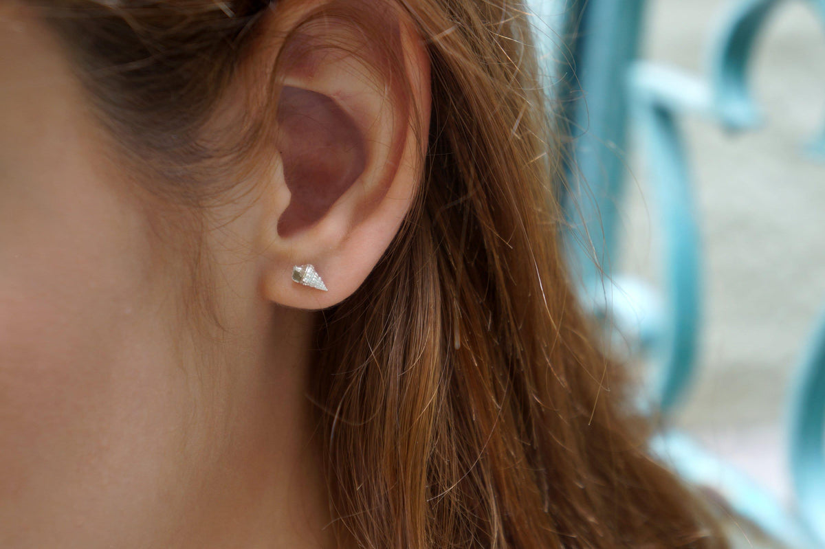 Real Sea Shell Earrings, Handmade Minimalist Jewelry, Organic Beach Studs, Gift for Health & Resilience, Eco Sustainable Sterling Silver 925